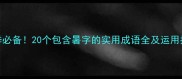 夏季必备20个包含暑字的实用成语全及运用指南