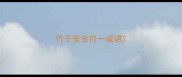 竹子安全打一成语