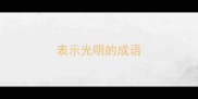 表示光明的成语