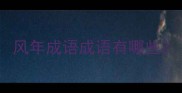 风年成语成语有哪些