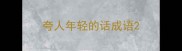 夸人年轻的话成语