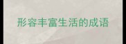 形容丰富生活的成语