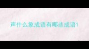 声什么象成语有哪些成语