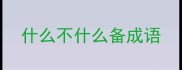 什么不什么备成语