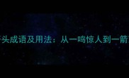 常见50例汉字开头成语及用法从一鸣惊人到一箭双雕的智慧密码