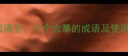 暴字成语全12个含暴的成语及使用禁忌