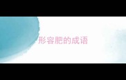 形容肥的成语