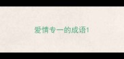 爱情专一的成语