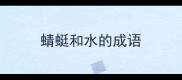 蜻蜓和水的成语