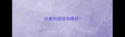 含重的成语有哪些