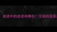 嵌套成语成语中的成语有哪些汉语的层层递进之美
