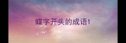 蝶字开头的成语