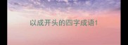 以成开头的四字成语