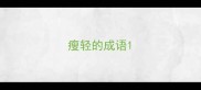 瘦轻的成语