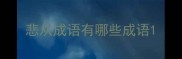 悲从成语有哪些成语