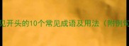 以见开头的10个常见成语及用法附例句