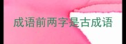 成语前两字是古成语