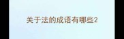 关于法的成语有哪些