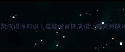 X急X焚成语冷知识这些谐音梗成语让你笑到飙泪