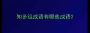 知多组成语有哪些成语