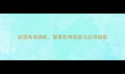 成语商海扬帆智掌乾坤深度与应用指南
