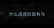 什么成语后面有马