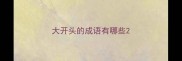 大开头的成语有哪些