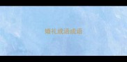 婚礼成语成语