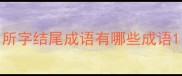 所字结尾成语有哪些成语
