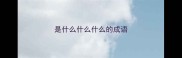 是什么什么什么的成语