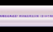 月生成语有哪些经典成语附详细及用法示例含120个高频成语