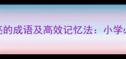 10个读书声音响亮的成语及高效记忆法小学必学成语积累指南