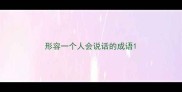 形容一个人会说话的成语
