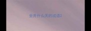 坐井什么天的成语