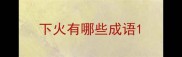 下火有哪些成语