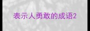 表示人勇敢的成语