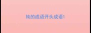 钝的成语开头成语