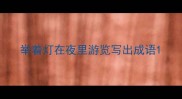 举着灯在夜里游览写出成语