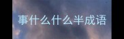 事什么什么半成语