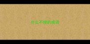什么不理的成语