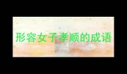 形容女子孝顺的成语