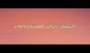 100个含有诗意的成语及古典文学中的韵律之美