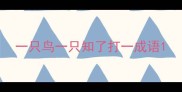 一只鸟一只知了打一成语