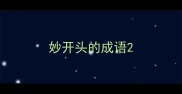 妙开头的成语