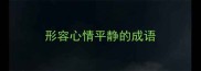 形容心情平静的成语
