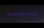 适合名字的4字成语