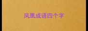 凤凰成语四个字
