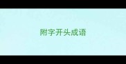 附字开头成语