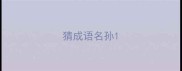 猜成语名孙