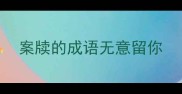 案牍的成语无意留你